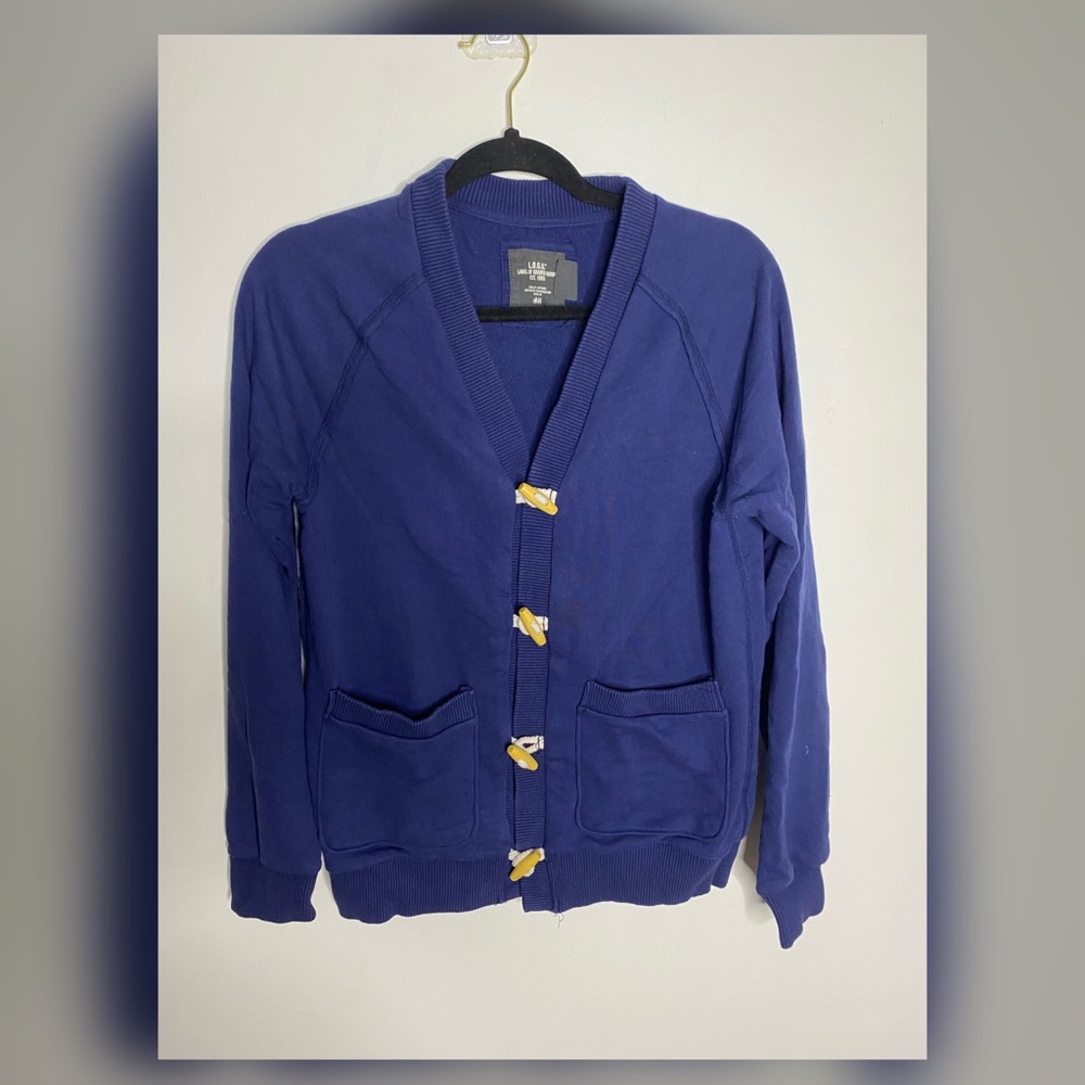 H&M Navy Blue Boys toggle button sweater